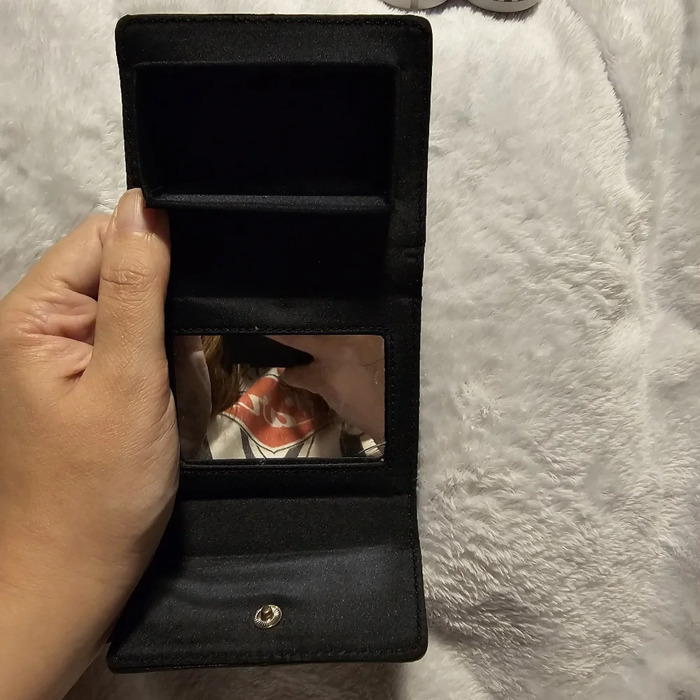 Navy Blue Contacts Carrying Case With Mirror